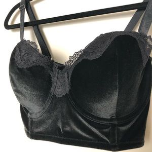 Victoria’s Secret Black Velvet Bustier 34DD